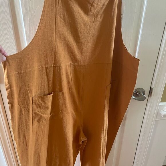 NWT YESNO Cotton Rustic brown Long Casual Loose Rompers with pockets SZ3XL - Picture 4 of 8